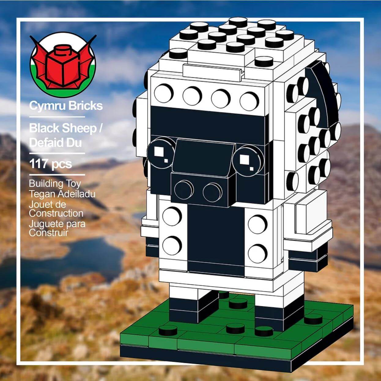 Brick Set - Cymru Bricks - Build Your Own: Welsh Sheep