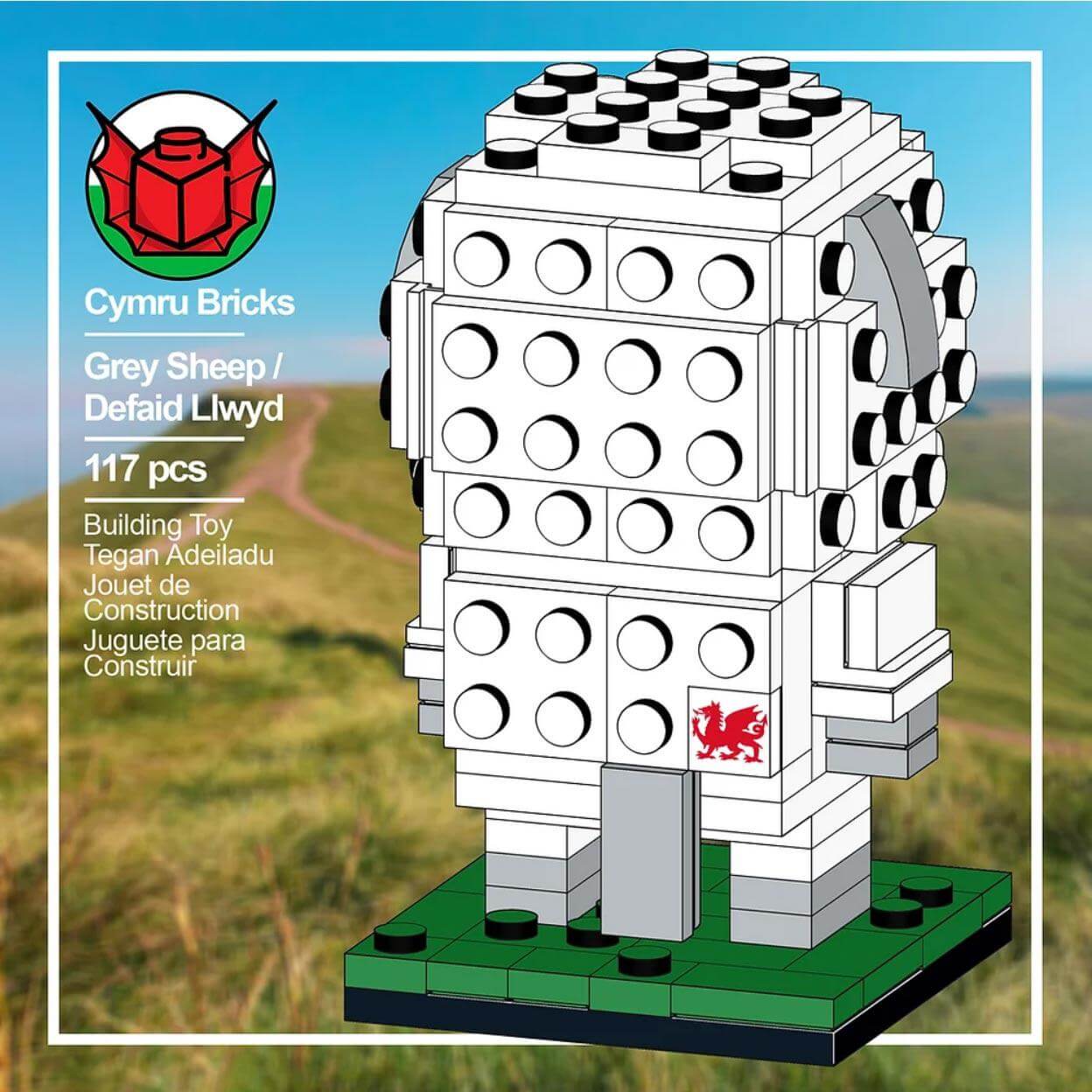 Brick Set - Cymru Bricks - Build Your Own: Welsh Sheep