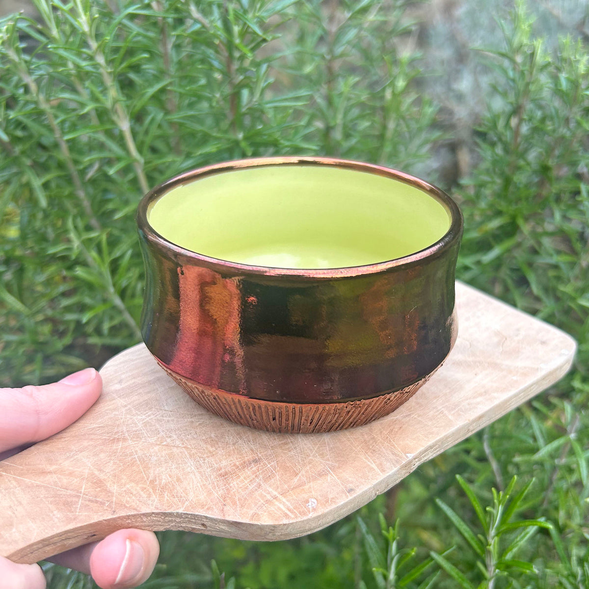 Little Bowl / Pot - Vintage Welsh Studio - Creigiau Wales Copper Lustre / Green (Preloved)