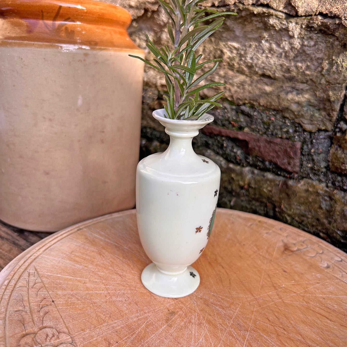 Little Vase - China - Welsh Spinning Party - Antique Souvenir (Preloved)