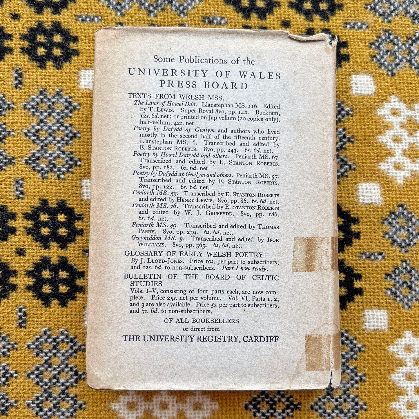 Llawysgrif Hendregadredd - Medieval Welsh Manuscript - 1933 (Preloved)
