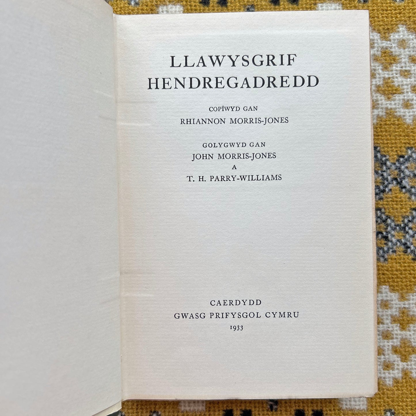 Llawysgrif Hendregadredd - Medieval Welsh Manuscript - 1933 (Preloved)