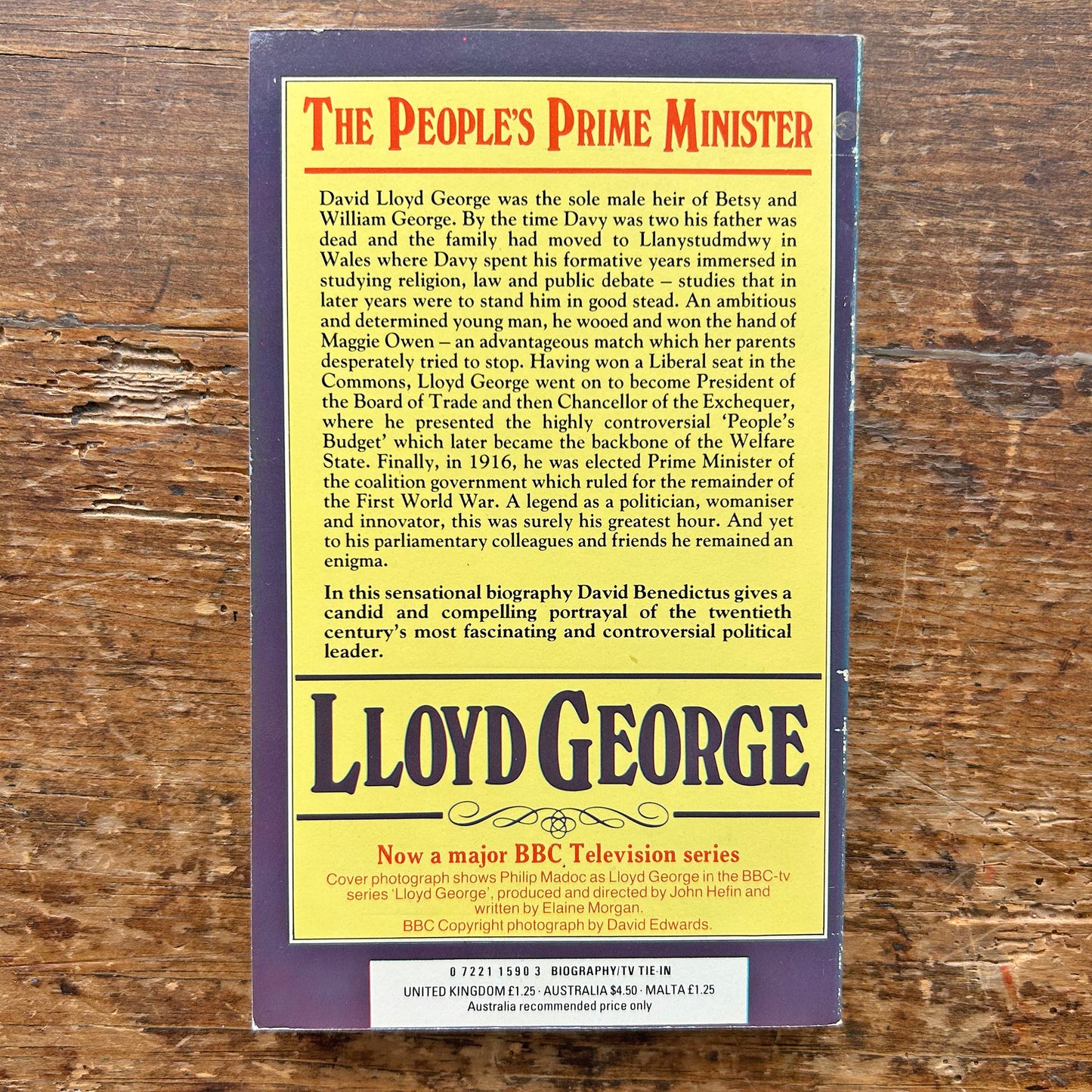 Lloyd George: A Novel - David Benedictus (Preloved)