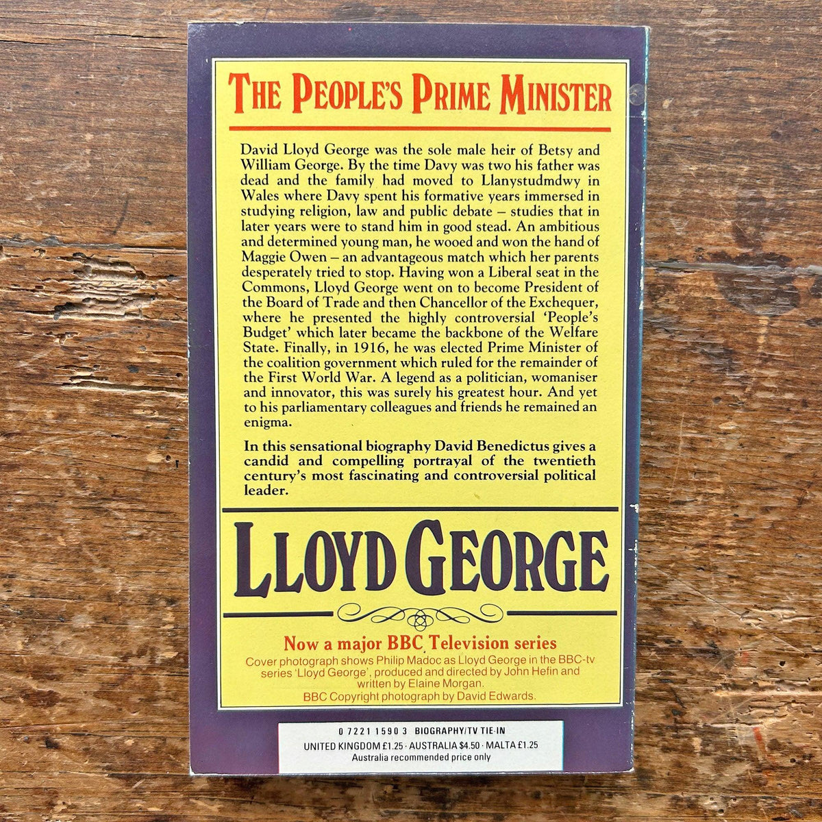 Lloyd George: A Novel - David Benedictus (Preloved)