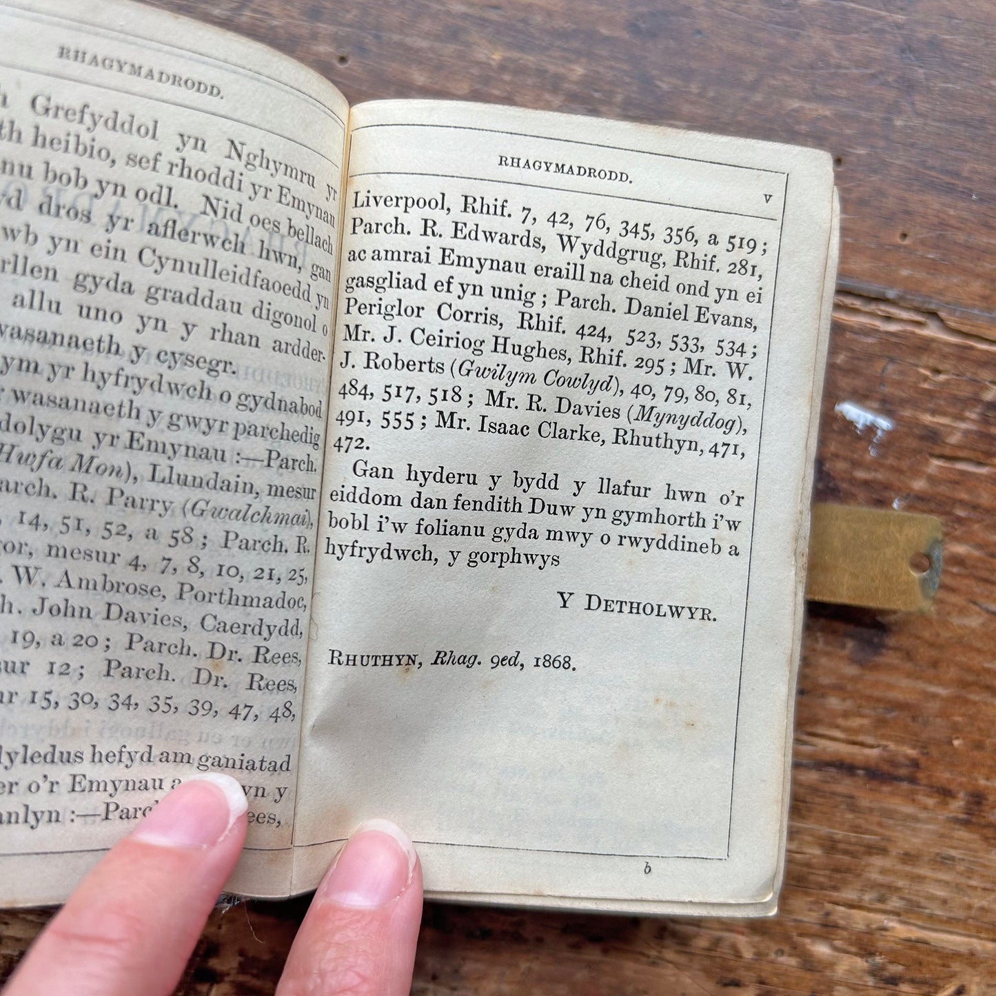 Llyfr Emynau - Antique Welsh Book of Hymns (Preloved)