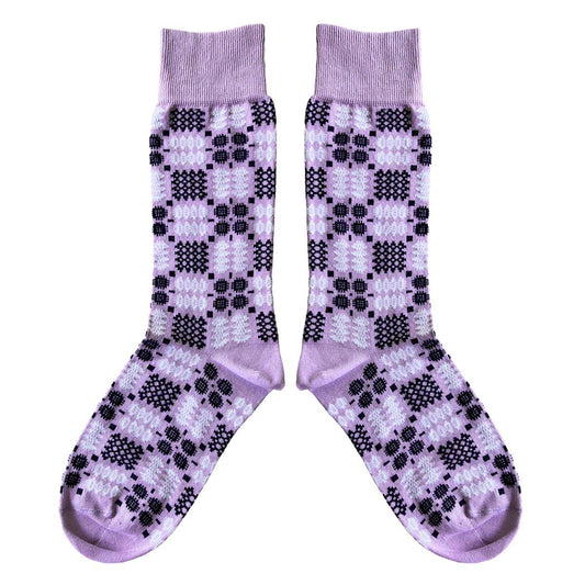 Socks - Mabli Carthen / Welsh Tapestry - Adults Unisex - Orchid / Lilac