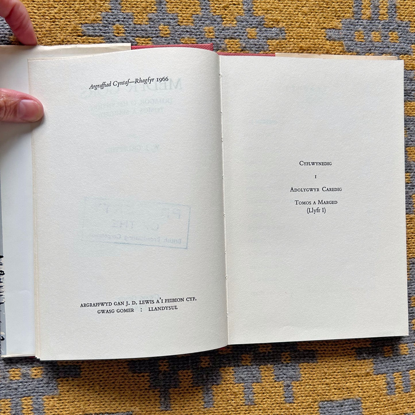 Medi'r Gors - Tomos a Marged - W.J. Gruffydd - 1966 (Preloved)