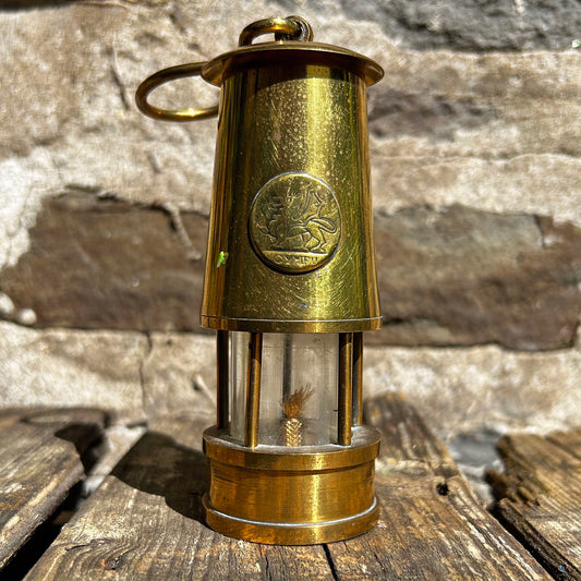 Miner's Lamp - Vintage Brass - Wales / Cymru - Small (Preloved)
