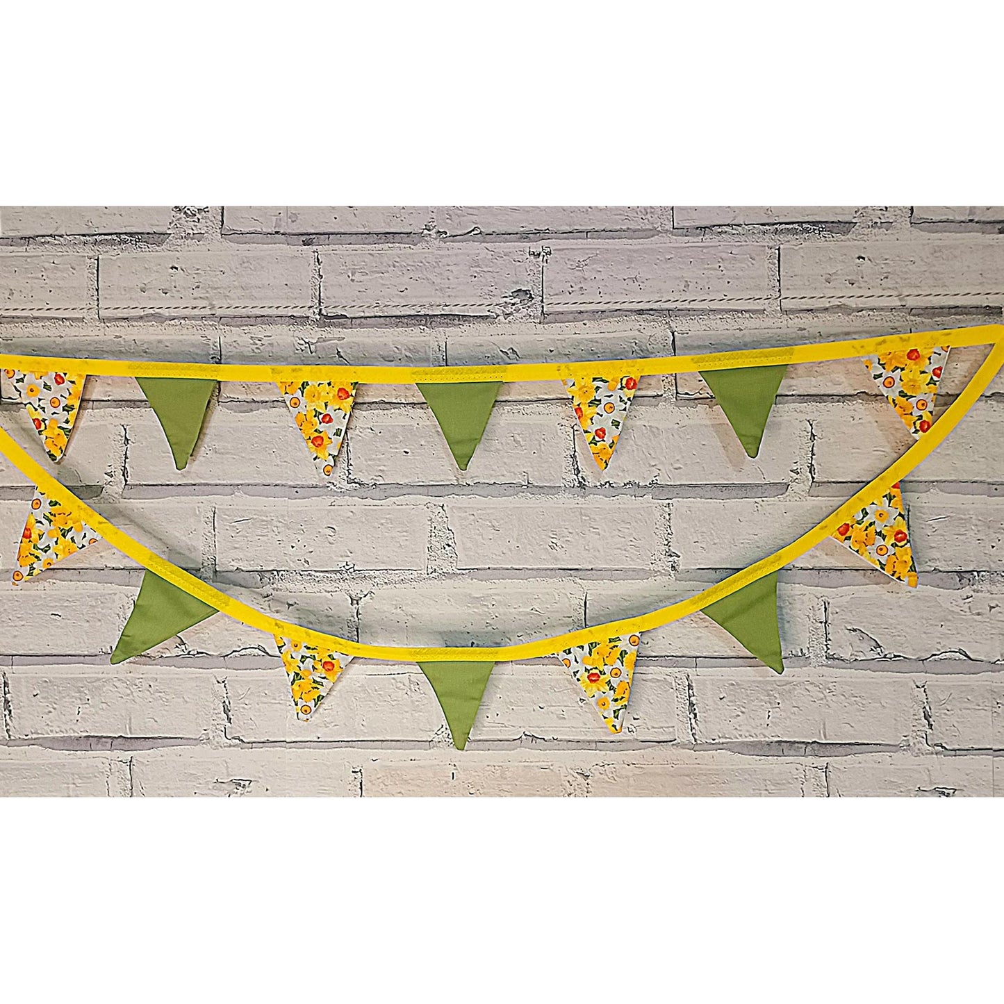 Mini Bunting - Handmade - Welsh Daffodils - 1M
