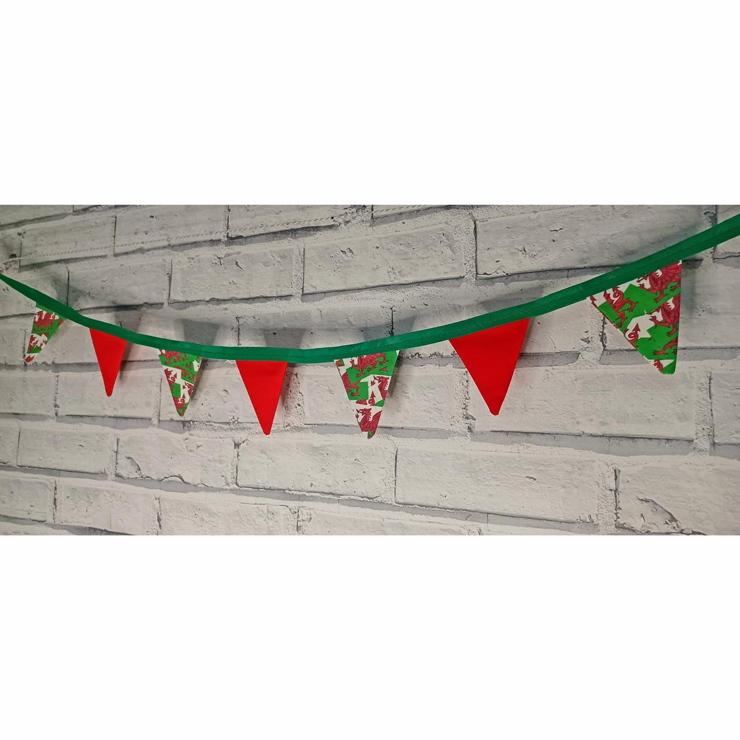 Mini Bunting - Handmade - Welsh Dragons / Flag - 1M