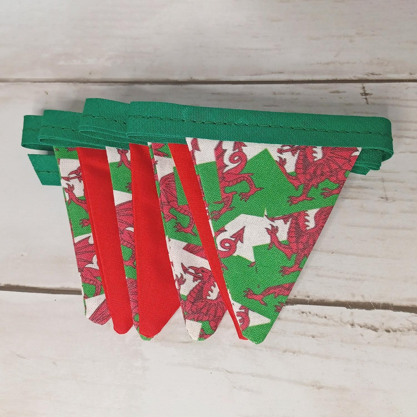 Mini Bunting - Handmade - Welsh Dragons / Flag - 1M