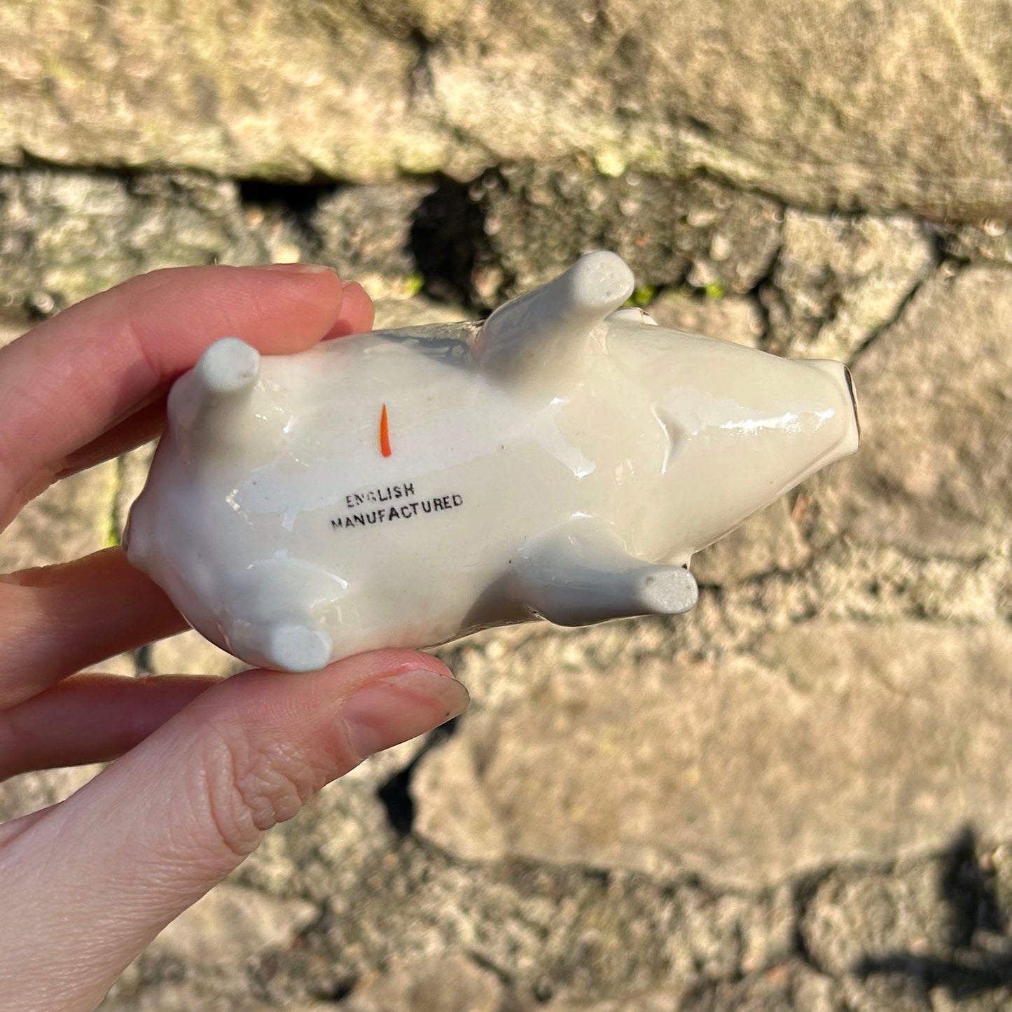 Miniature Pig - Crested Victoria China - Cymru am Byth - Antique (Preloved)