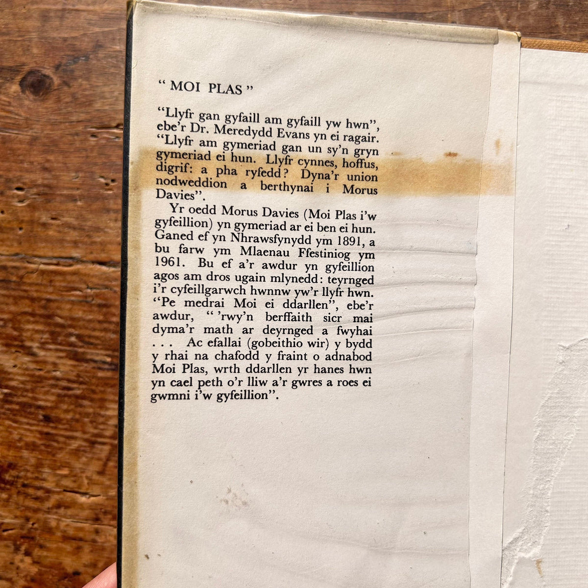 Moi Plas - John Ellis Williams - 1969 1st Edition (Preloved)