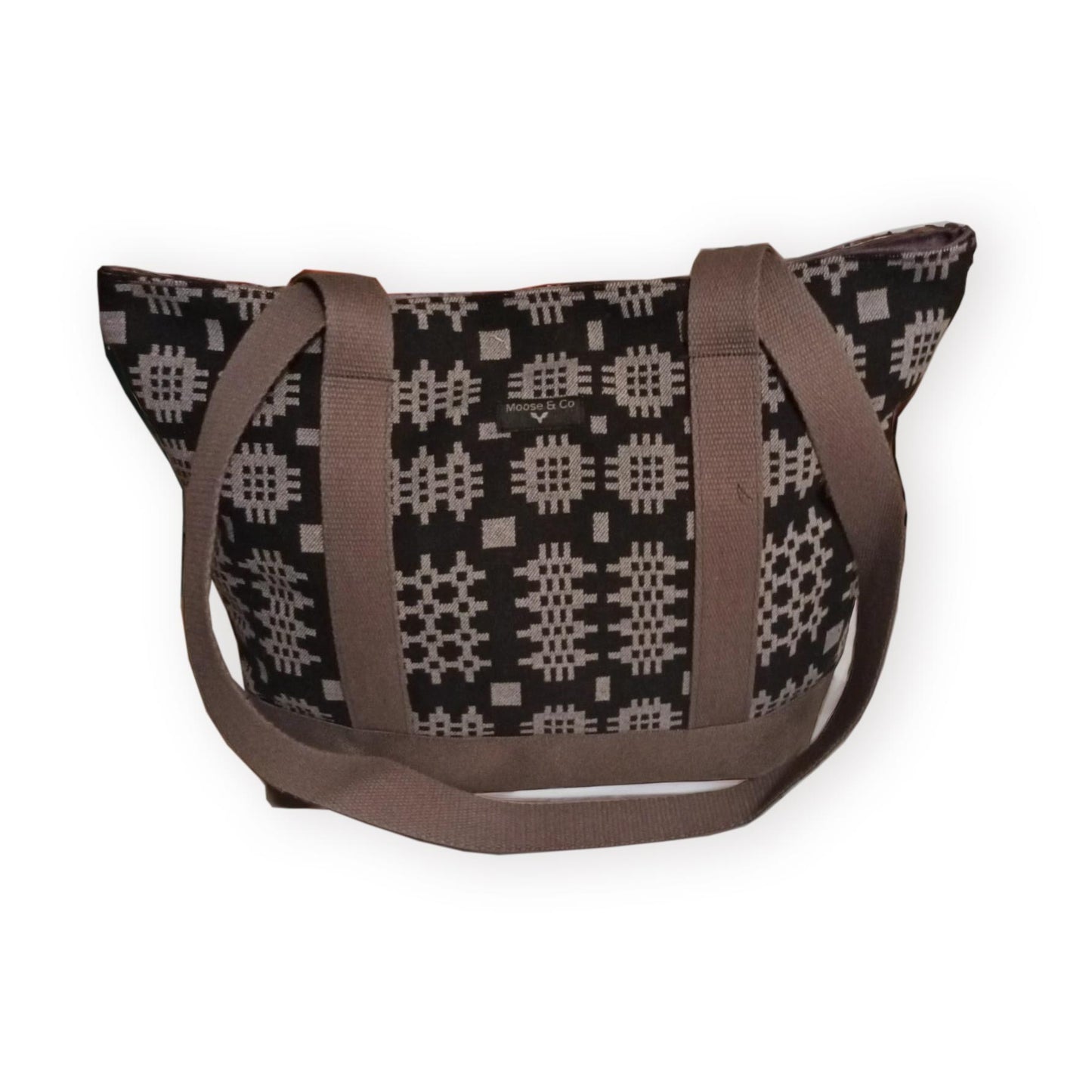 Bag Ysgwydd - Print Tapestri Cymreig - Golosg - NEWYDD