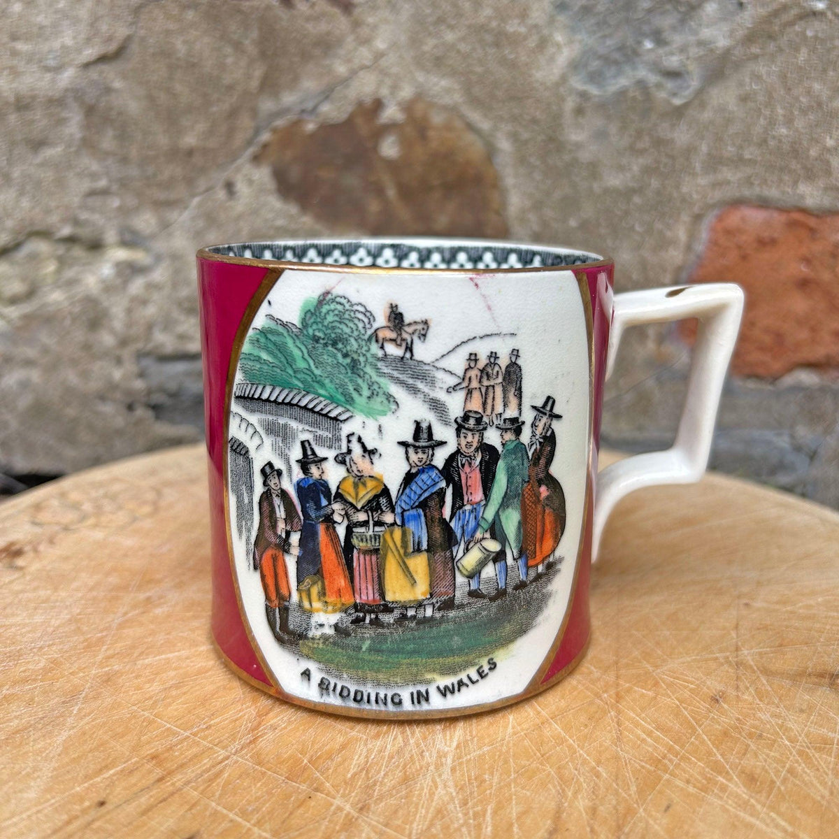 Mug / Cup - Welsh Costumes - Antique Victorian Souvenir - Large (Preloved)
