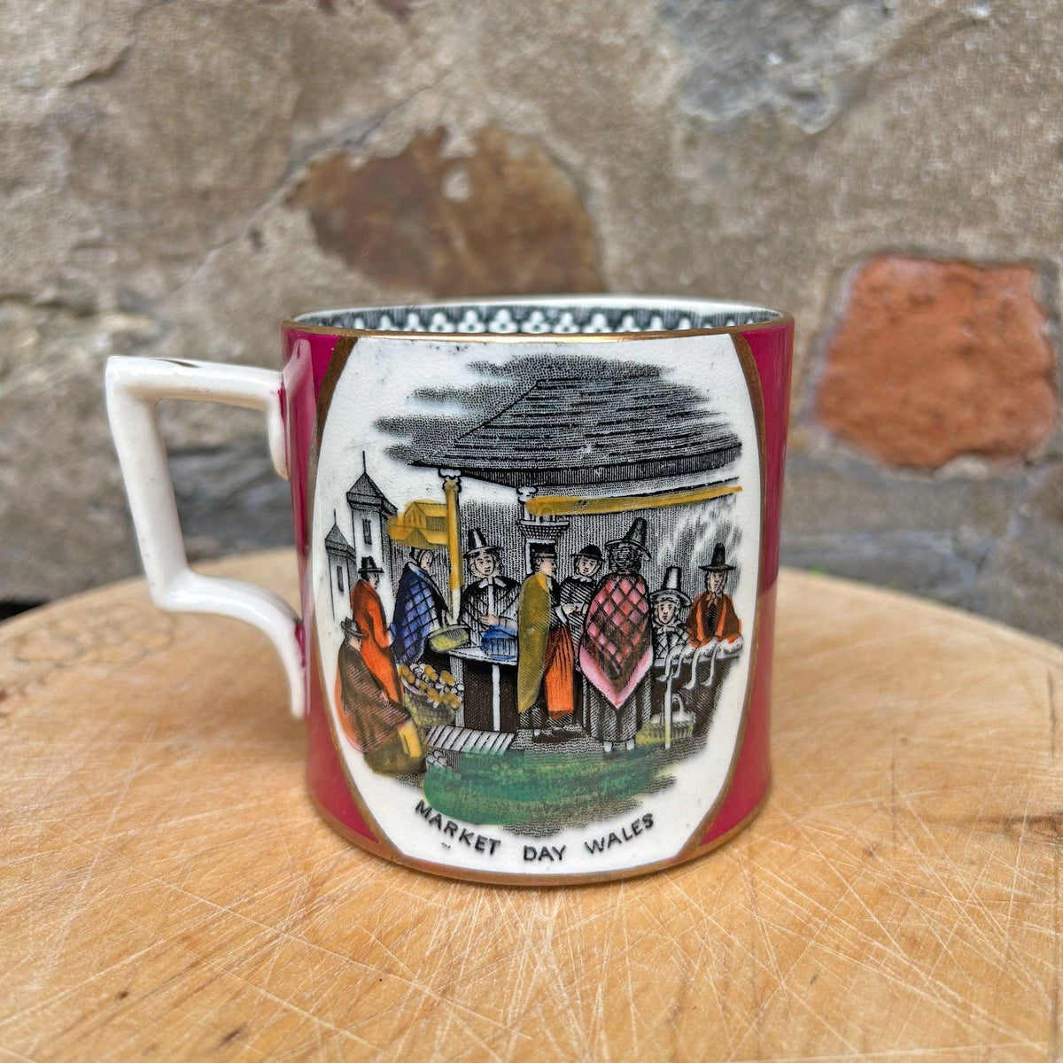 Mug / Cup - Welsh Costumes - Antique Victorian Souvenir - Large (Preloved)