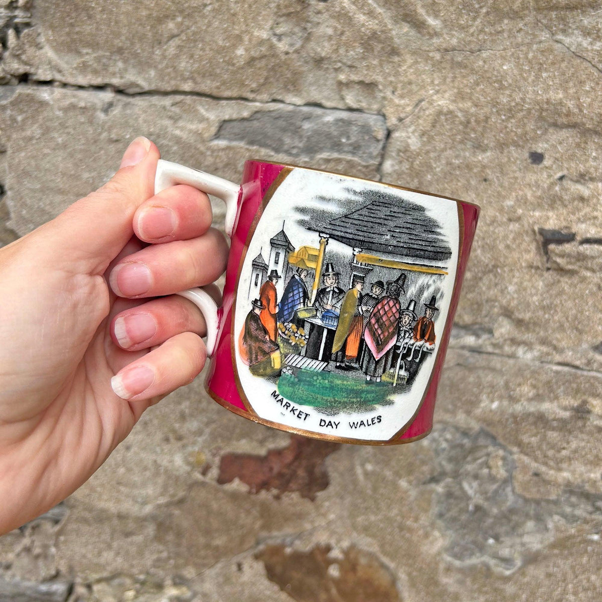 Mug / Cup - Welsh Costumes - Antique Victorian Souvenir - Large (Preloved)