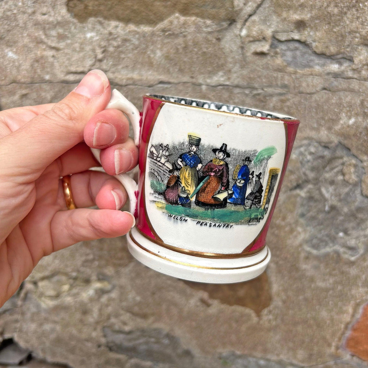 Mug / Cup - Welsh Costumes - Antique Victorian Souvenir - Small (Preloved)