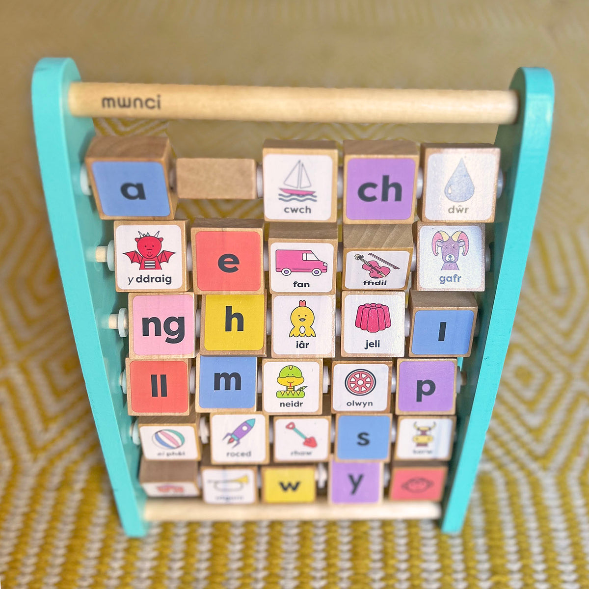 Wyddor Abacus - Pren - Iaith Gymraeg