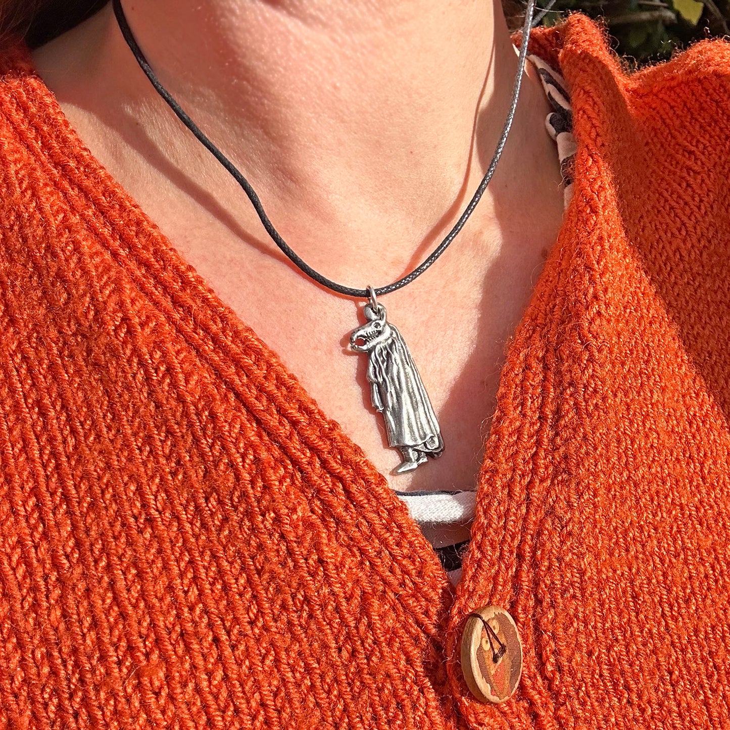 Necklace Pendant - Welsh Folk - Pewter - Mari Lwyd