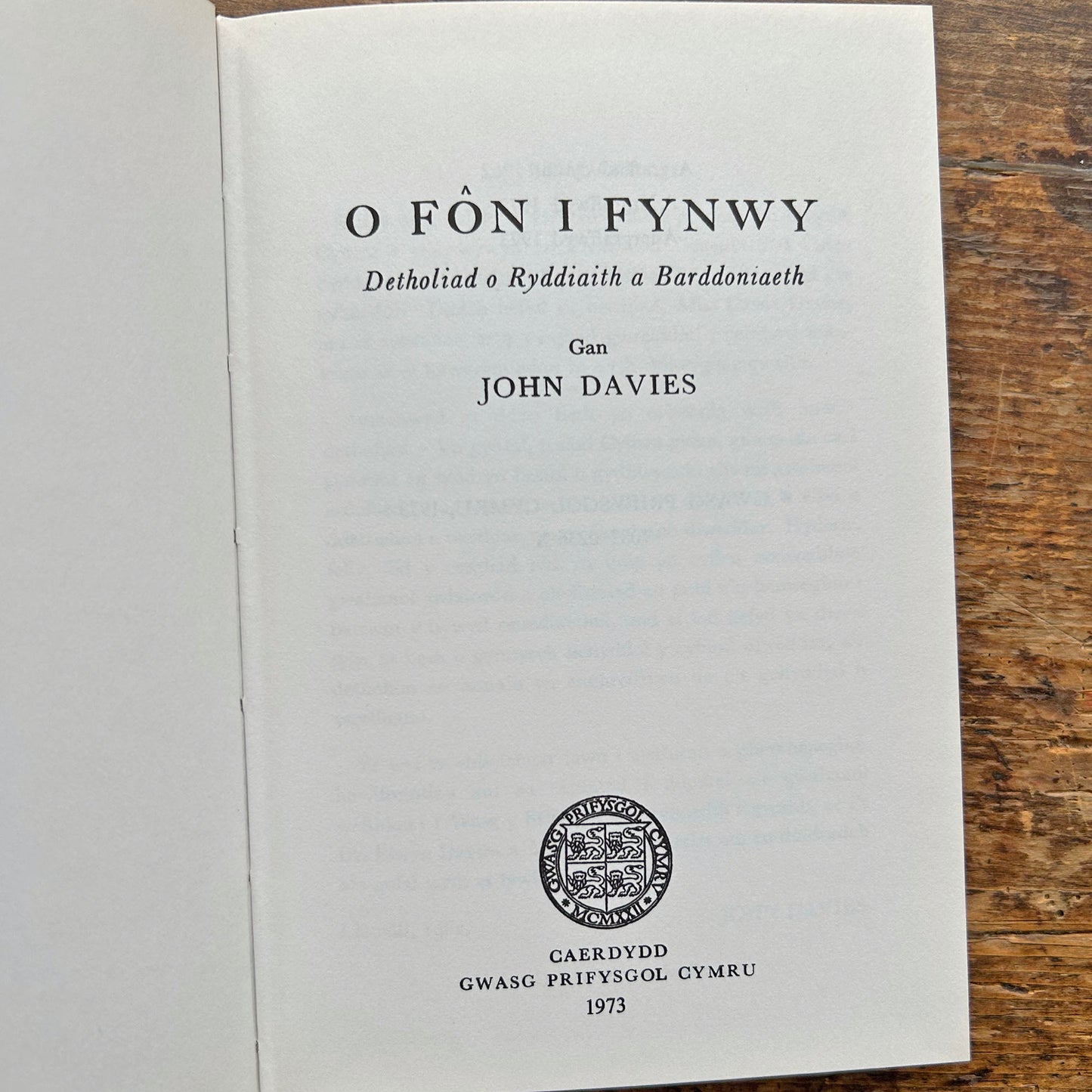 O Fôn i Fynwy - Prose & Poetry - John Davies (Preloved)