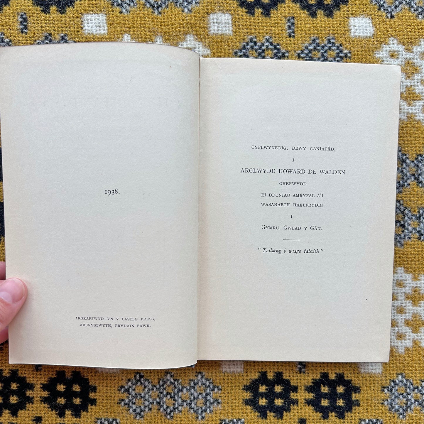 Odl A Chynghanedd - Welsh Art of Poetic Harmony - 1938 (Preloved)