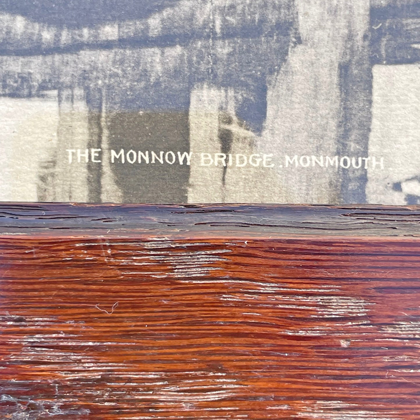 Original Antique Photograph - Solid Oak Frame - Monnow Bridge, Monmouth / Trefynwy (Preloved)