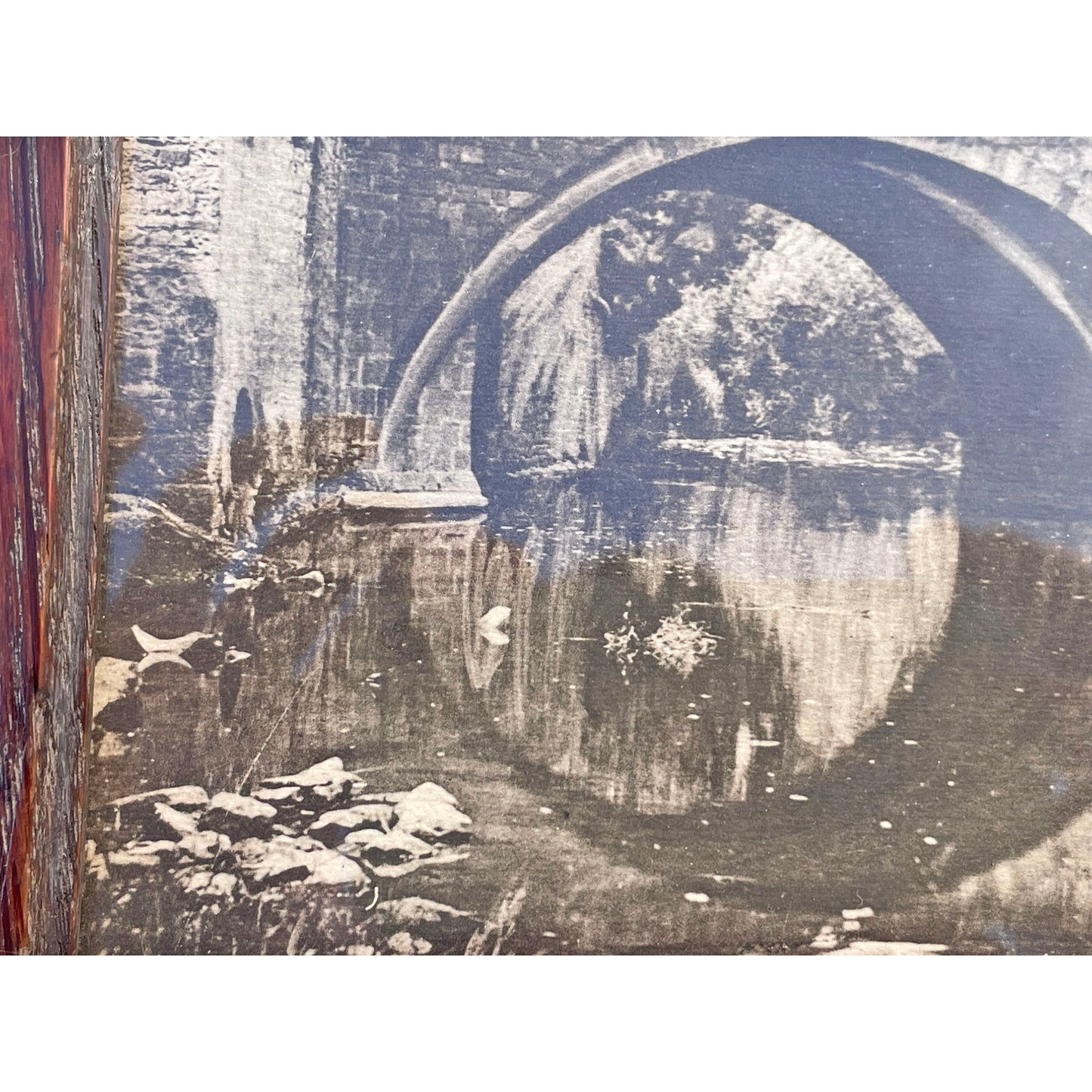 Original Antique Photograph - Solid Oak Frame - Monnow Bridge, Monmouth / Trefynwy (Preloved)