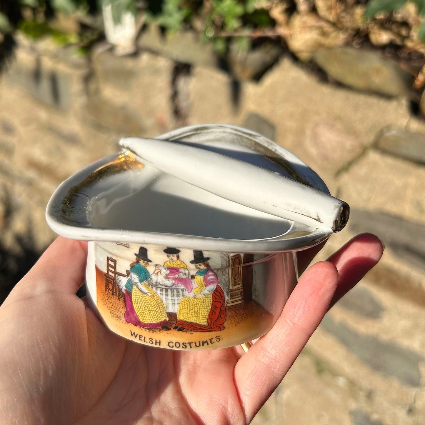Ornamental Hat / Ash Tray - Welsh Costumes - Antique Souvenir (Preloved)