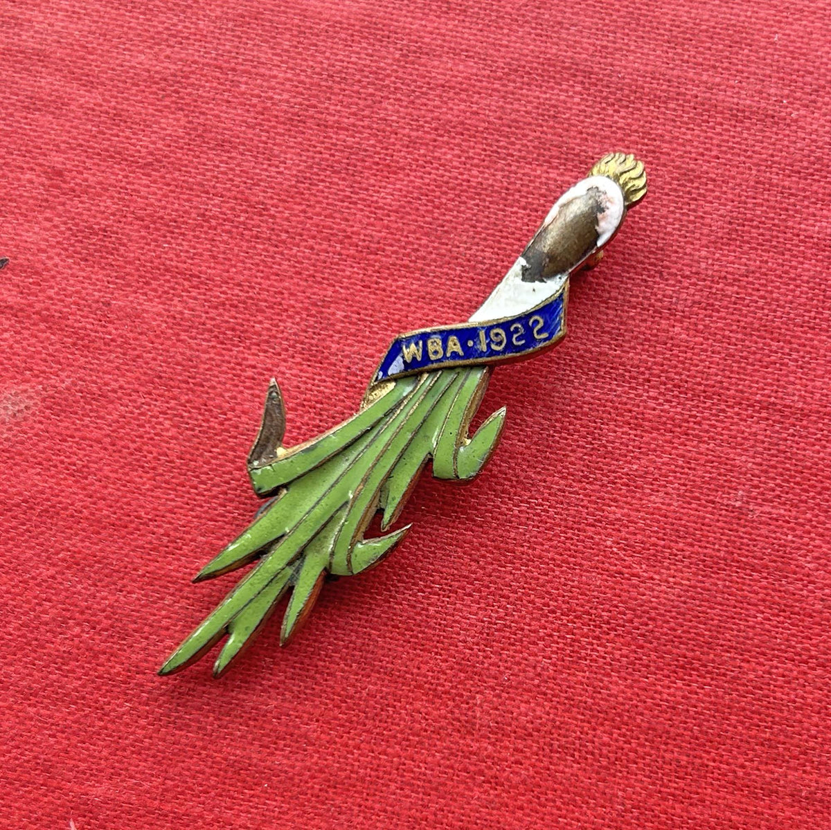 Pin Badge / Brooch - Antique WBA / Welsh Bowling Association 1922 - Leek (Preloved)