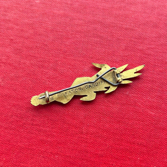 Pin Badge / Brooch - Antique WBA / Welsh Bowling Association 1922 - Leek (Preloved)