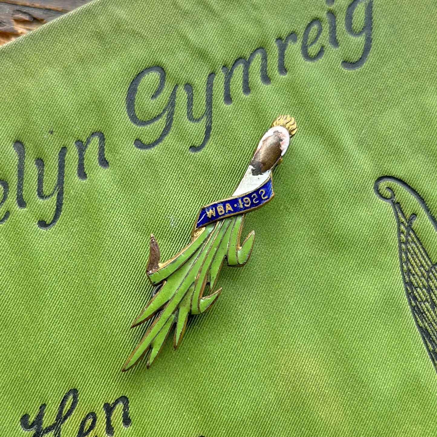 Pin Badge / Brooch - Antique WBA / Welsh Bowling Association 1922 - Leek (Preloved)