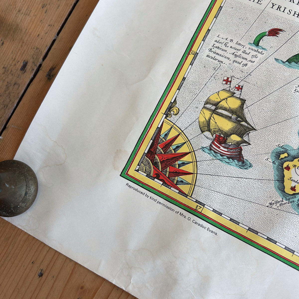 Print / Poster - Map Cynnar o Gymru / Cymru / Cambriae Typus - 1611 (Wedi'i ail-law)