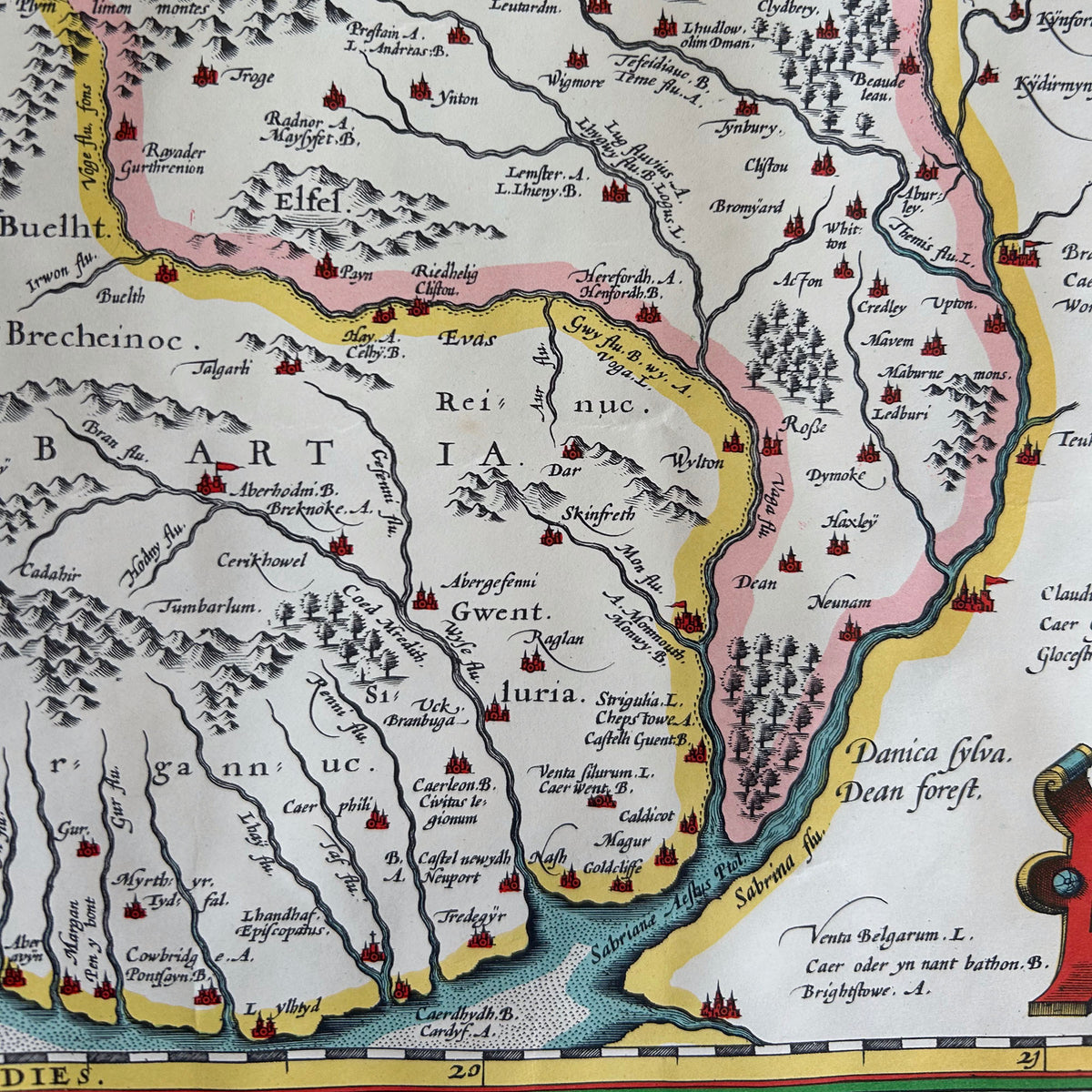 Print / Poster - Map Cynnar o Gymru / Cymru / Cambriae Typus - 1611 (Wedi'i ail-law)