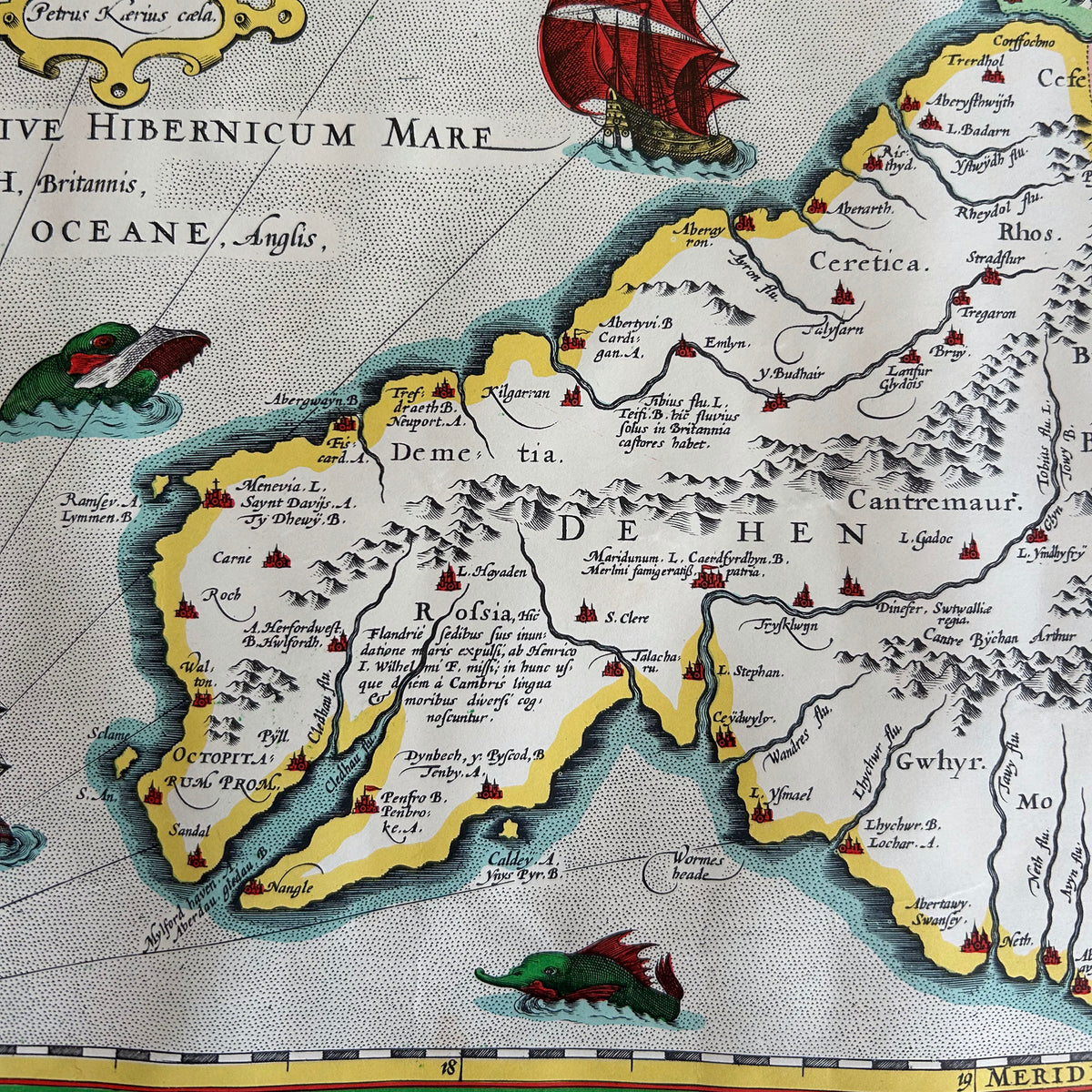 Print / Poster - Map Cynnar o Gymru / Cymru / Cambriae Typus - 1611 (Wedi'i ail-law)