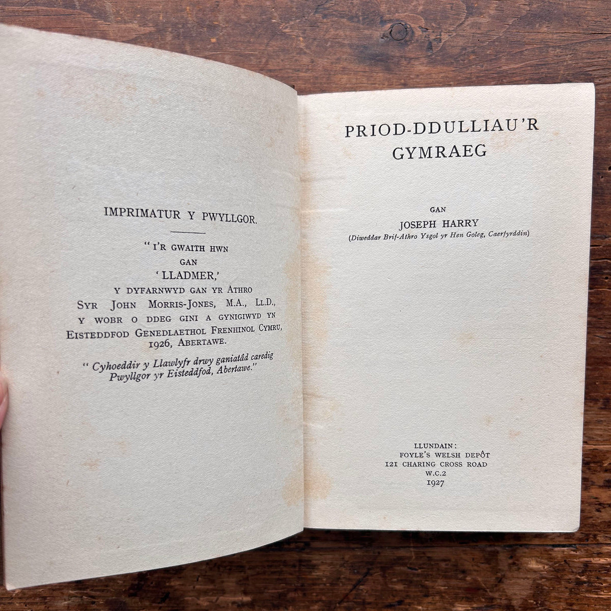 Priod-Ddulliau'r Gymraeg - Welsh Idoms - Joseph Harry - 1927 (Preloved)