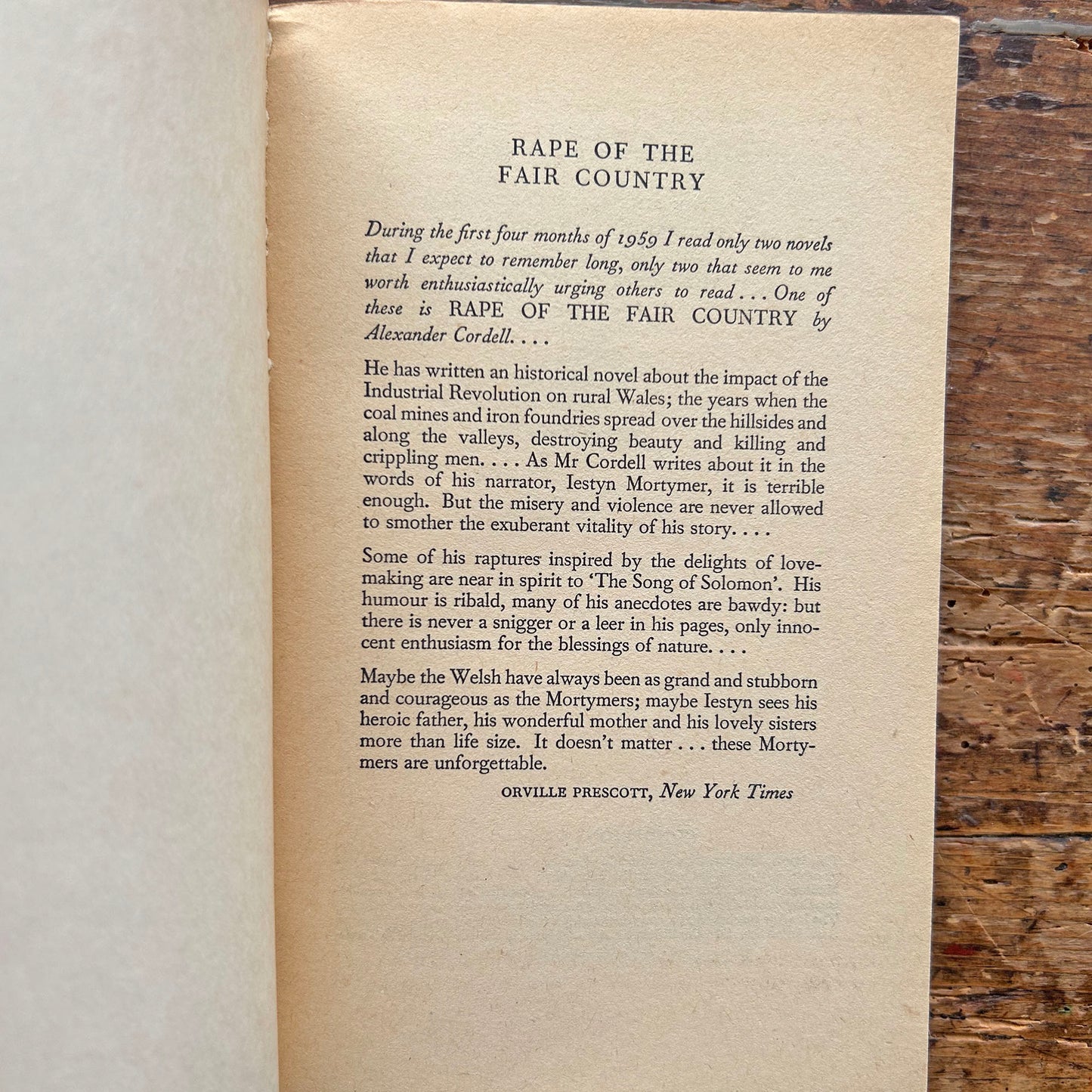 Rape of The Fair Country - Alexander Cordell (Preloved)