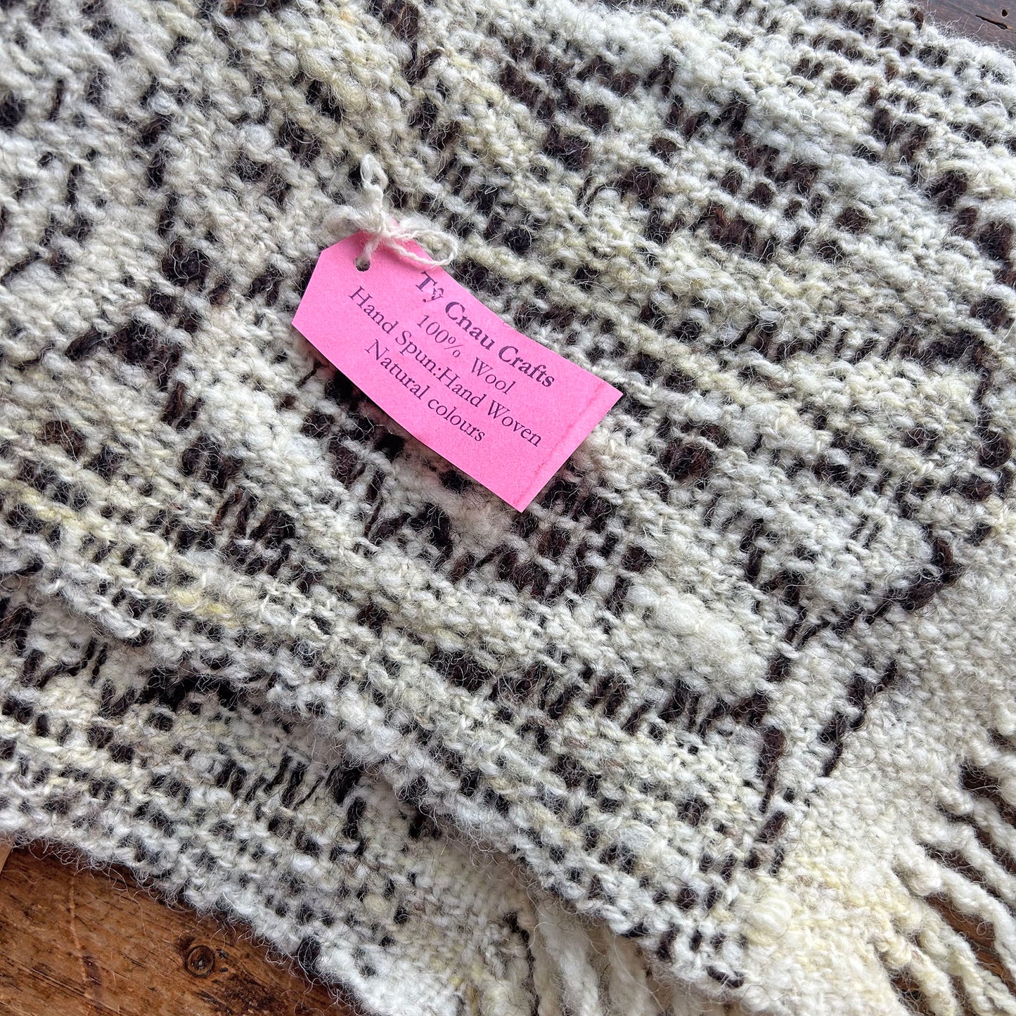 Scarf - Hand Spun / Woven in Wales - Natural Wool - Tapestry (Preloved / NWT)