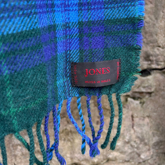 Scarf - Welsh Tartan - 100% Wool - Jones (Preloved)