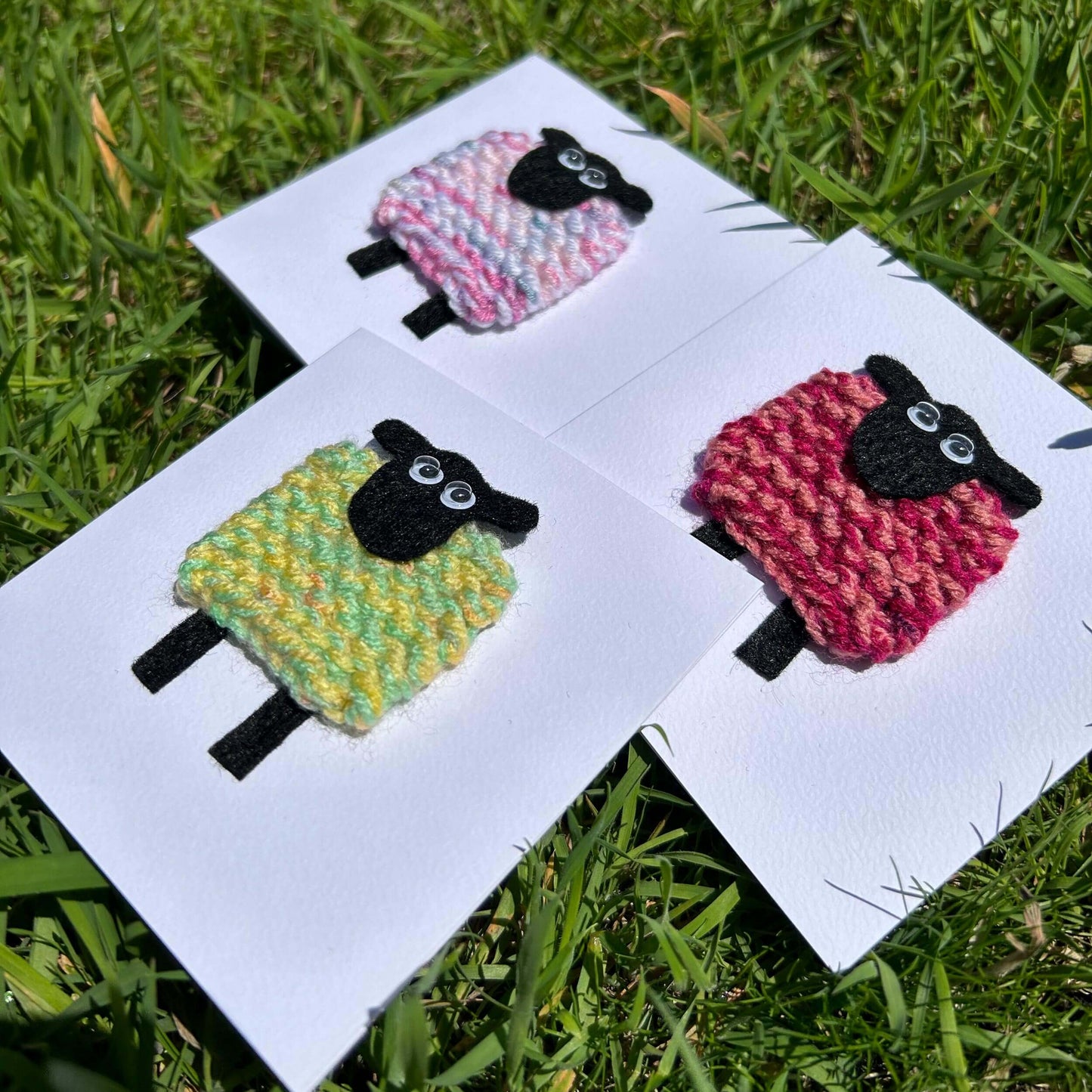 Greeting Card - Welsh Knitted Sheep - Handmade