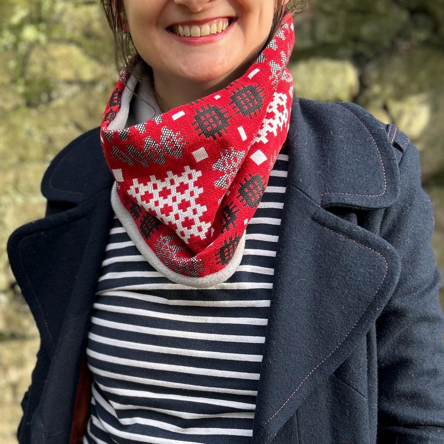 Snood / Scarf - Welsh Tapestry Print - Red
