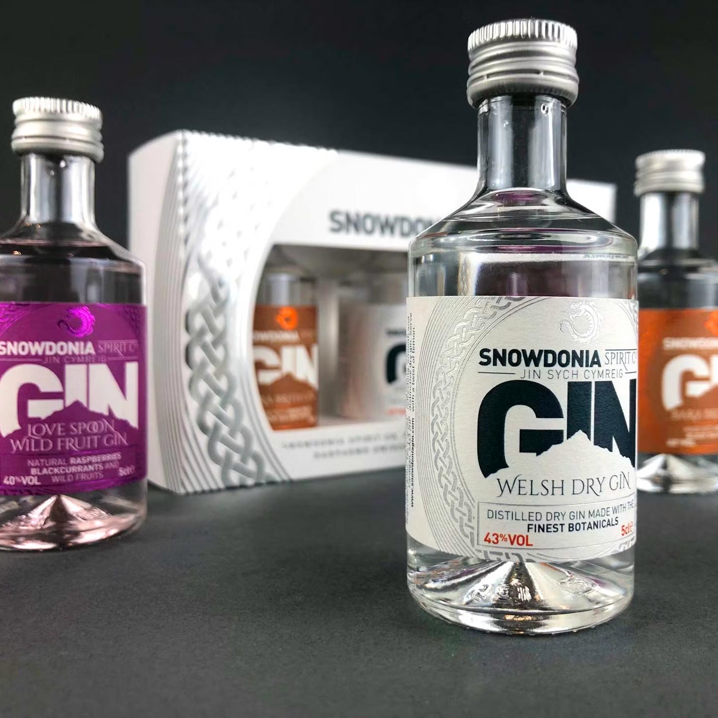 Miniature Gin Gift Set - Snowdonia Spirit Co - 3 x 5cl Bottles (UK postage included in price)