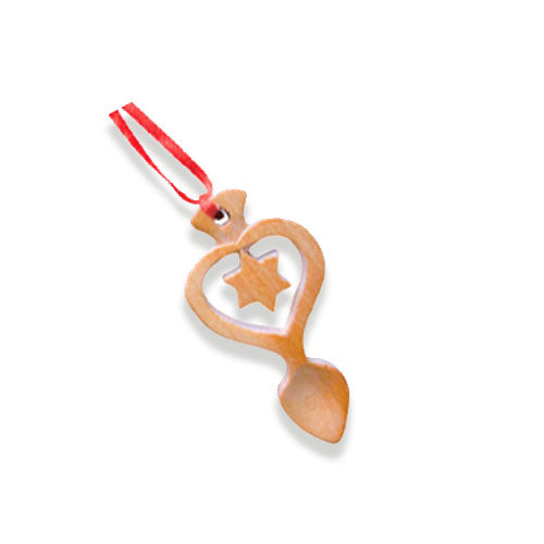 Christmas Decoration - Welsh Lovespoon / Love Spoon - Seren / Star