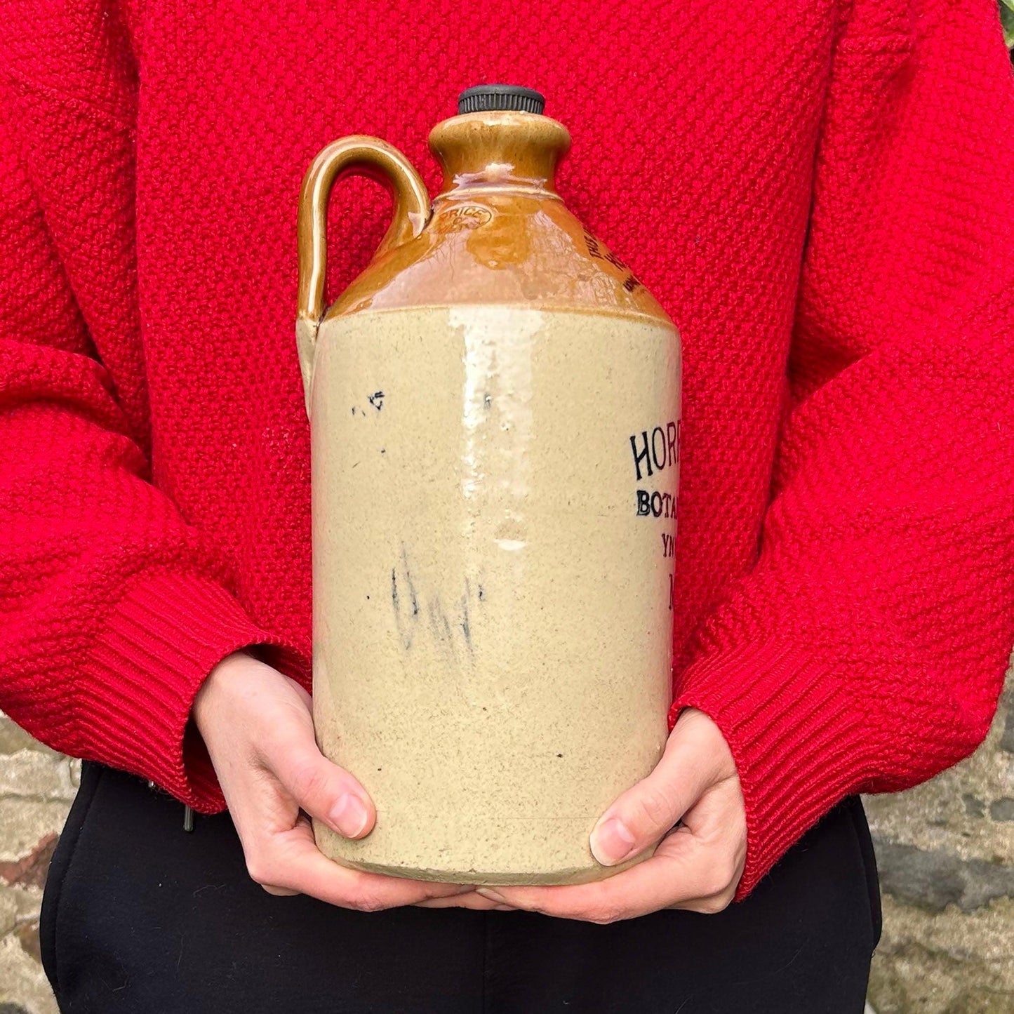 Stoneware Bottle / Flagon - Horrocks & Sons Merthyr - Botanical Brewery Antique 1924 (Preloved)