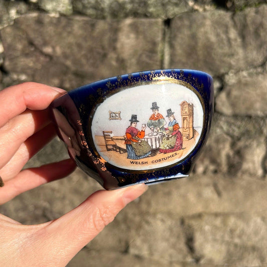 Sugar Bowl - Welsh Costumes - Antique Souvenir (Preloved)