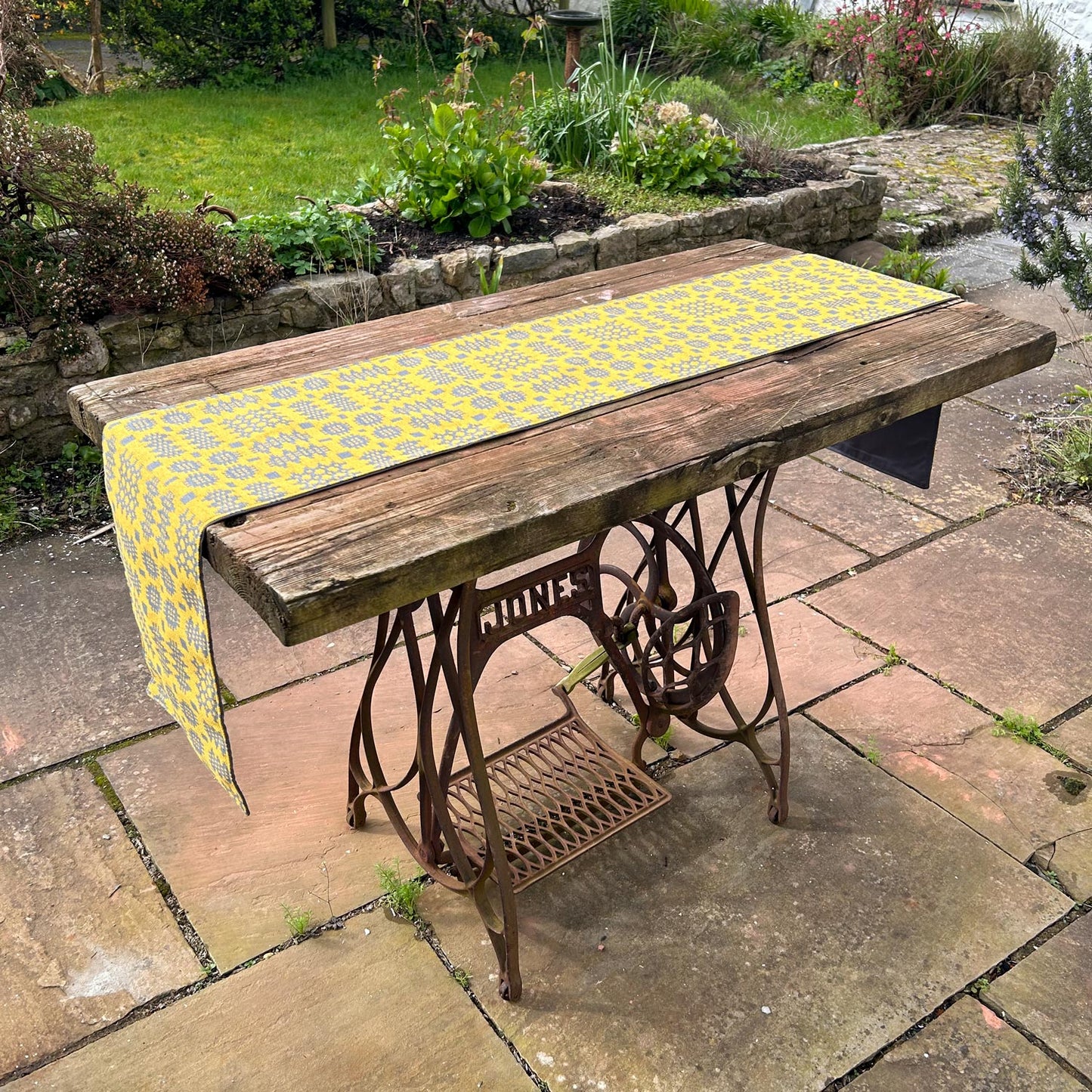 Table Runner - Welsh Tapestry Woven - Mustard Yellow