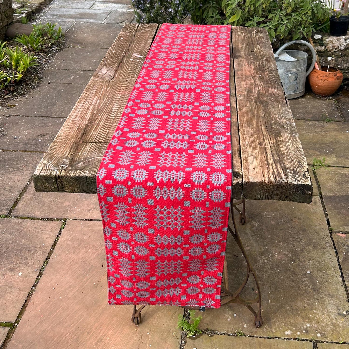 Table Runner - Welsh Tapestry Woven - Red