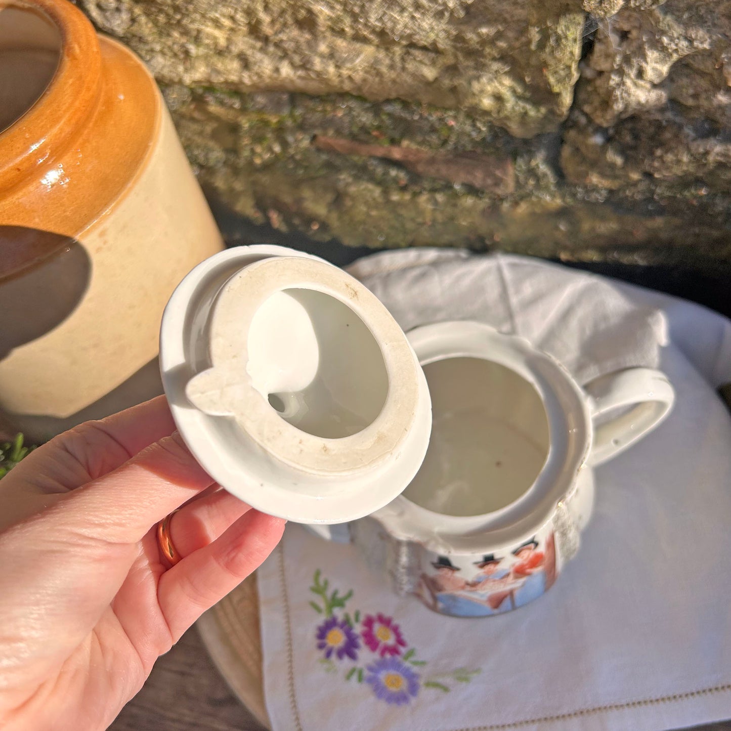 Tea Pot - China - Welsh Tea Party - Antique Souvenir (Preloved)