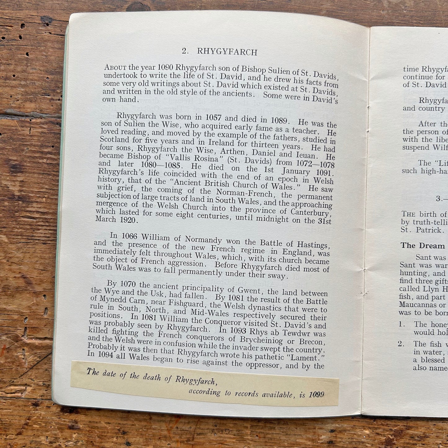 The Story of St. David - Clarissa M. Thomas - 1964 (Preloved)