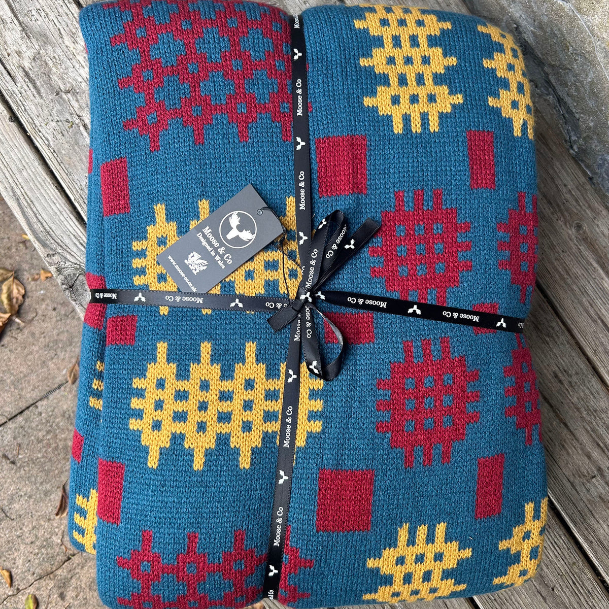Throw / Blanket - Welsh Tapestry Print - Teal Multi